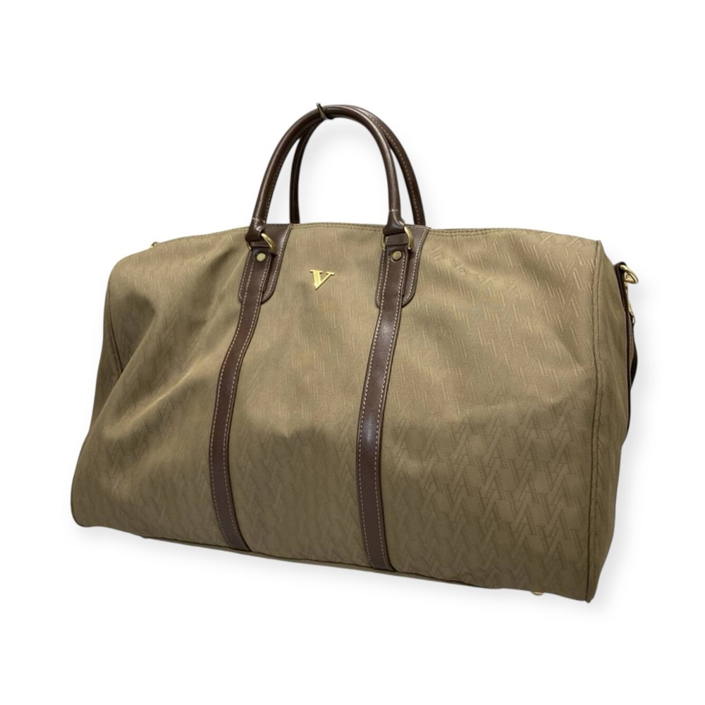 Rudolf Valentino Boston Bag Brown Canvas Leather Travel Bag